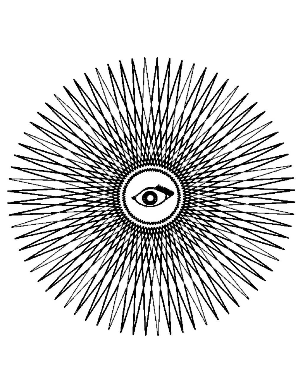 Coloriage Mandala difficile avec spirales et formes symétriques - Mandala à imprimer
